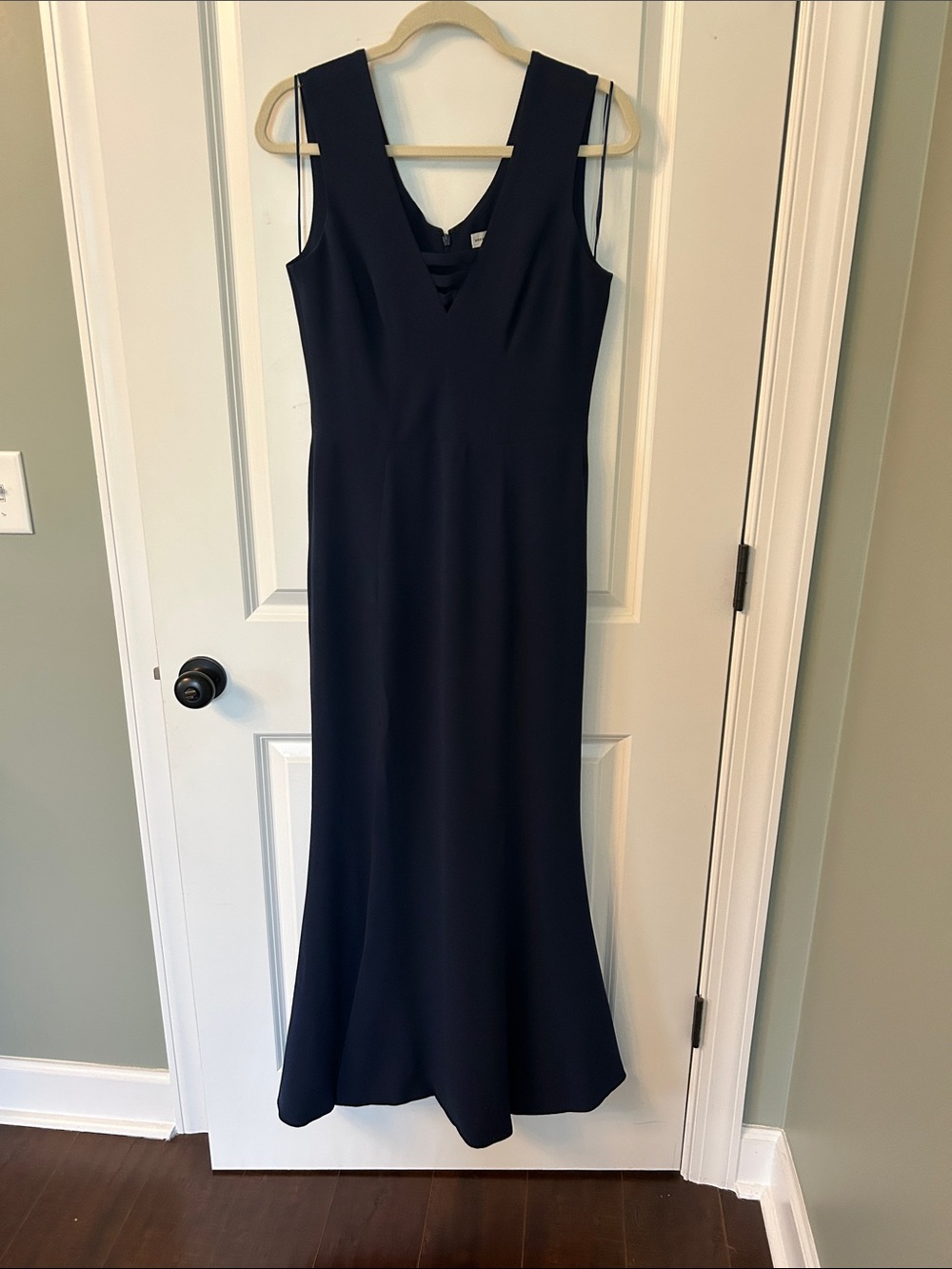 Dress the Population Navy V-Neck Sleeveless Maxi Gown